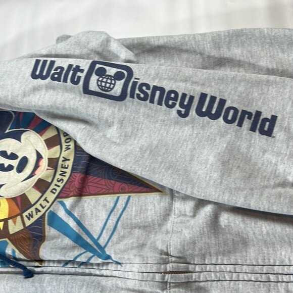 Vintage Walt Disney World Mickey Mouse Discover The Magic Hoodie Jacket Gray L - Picture 3 of 8